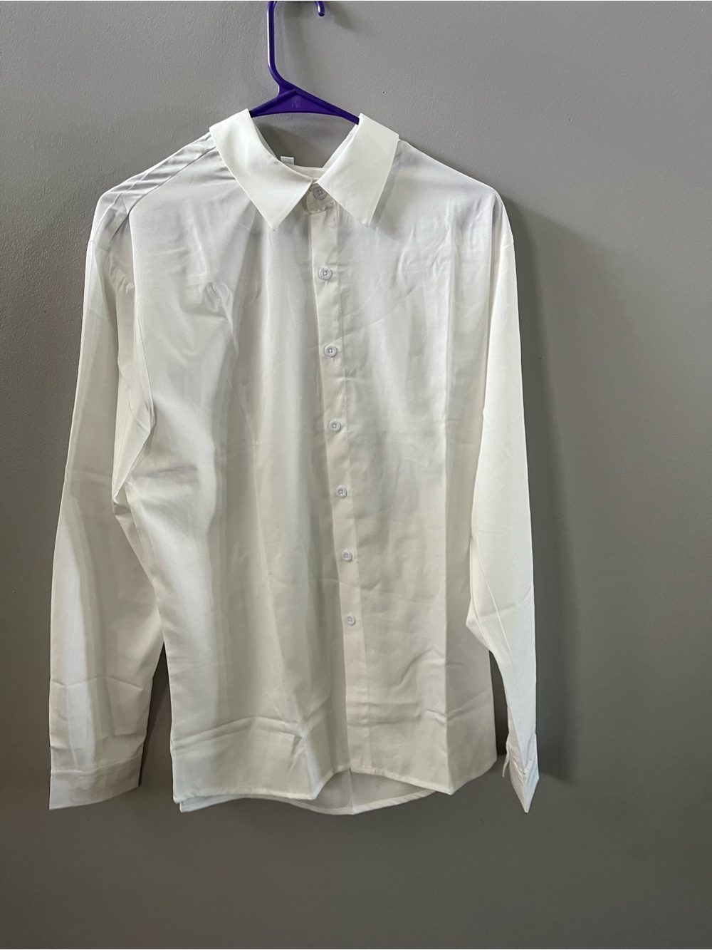 Men's Classic White Dress Shirt - Lightweight Button-Up